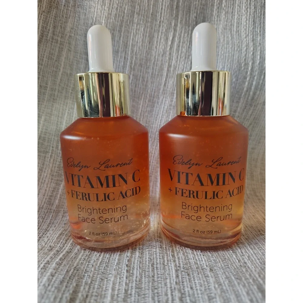 Evelyn Laurent Vitamin C + Ferulic Acid Brightening Face Serum 2oz Lot of 2
